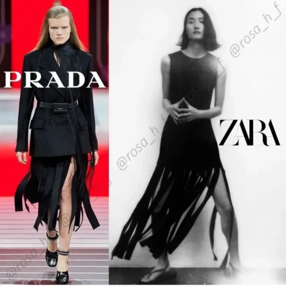 RARE ZARA LONG FRINGED DRESS - Picture 2 of 7